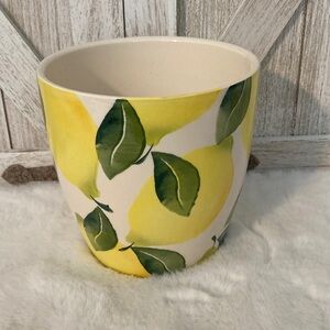 Farval Hand Painted Lemon  Ceramic Planter